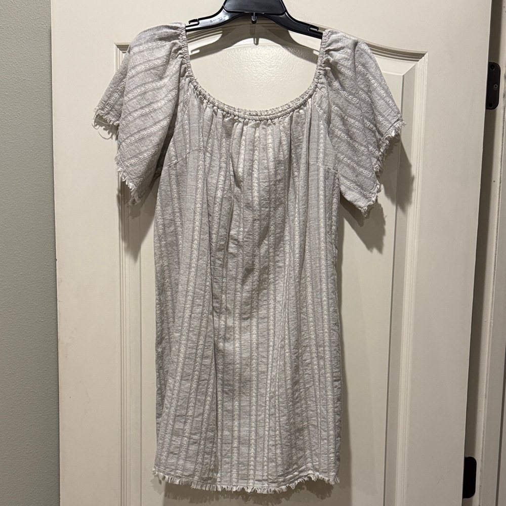 Mustard Seed Textured Gray and White Dress